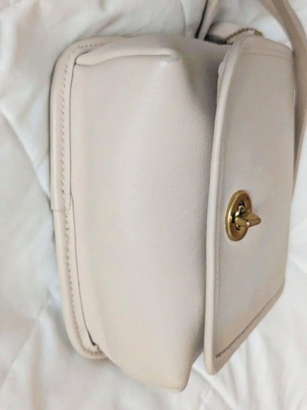 Vintage Coach Companion Flap Turnlock Bag 9076 in Bone Cream 1990s MADE IN USA - Picture 11 of 14